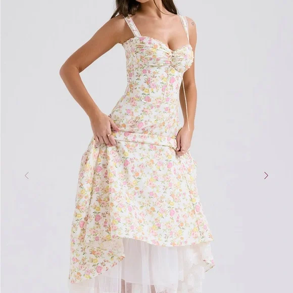 House of CB Rosalee Floral Pink Midi - Picture 12 of 12